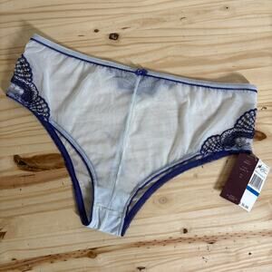 Pfiff Womens Size XL Lace Crochet Mesh Panty Opaline White